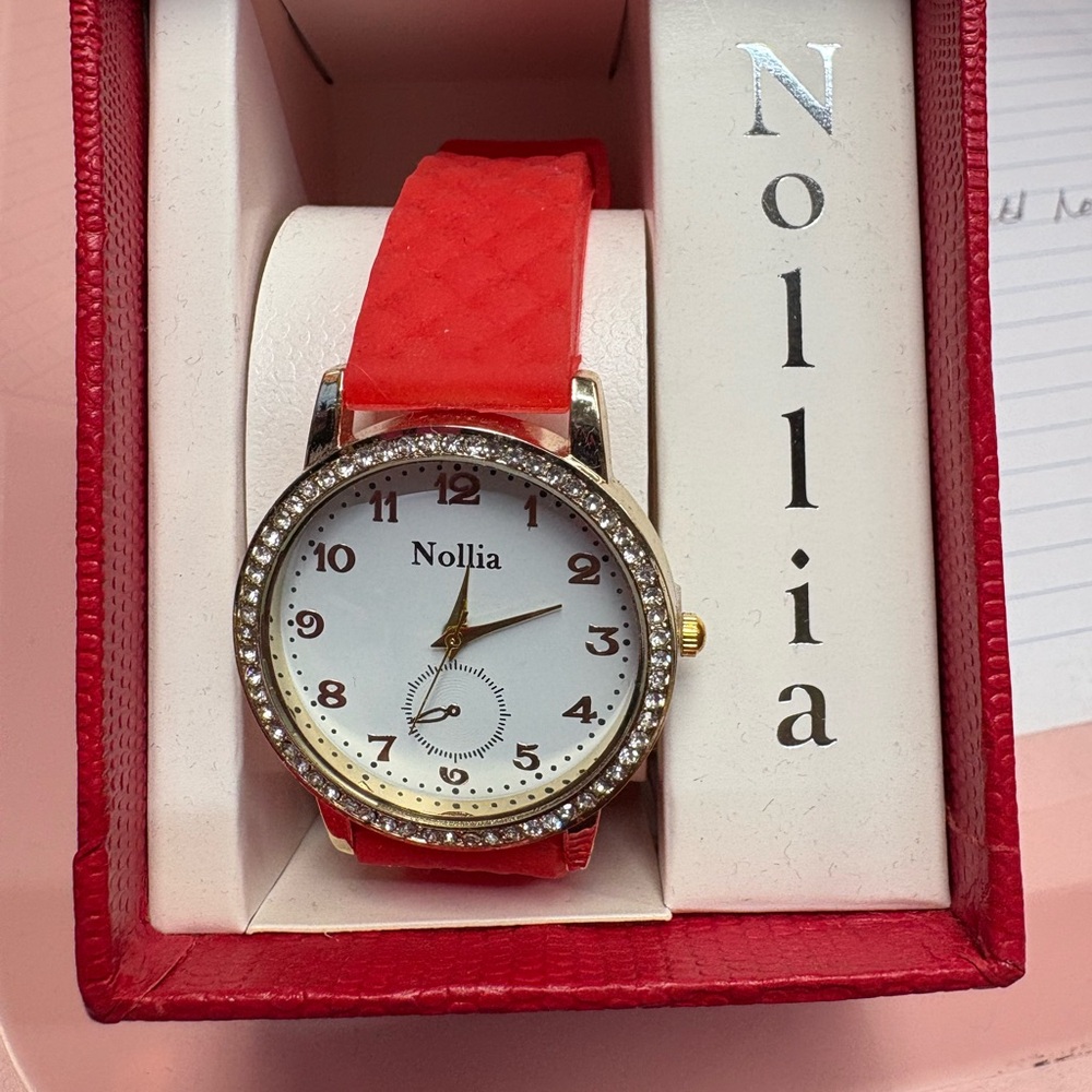 Nollia Women's Red and Gold Watch